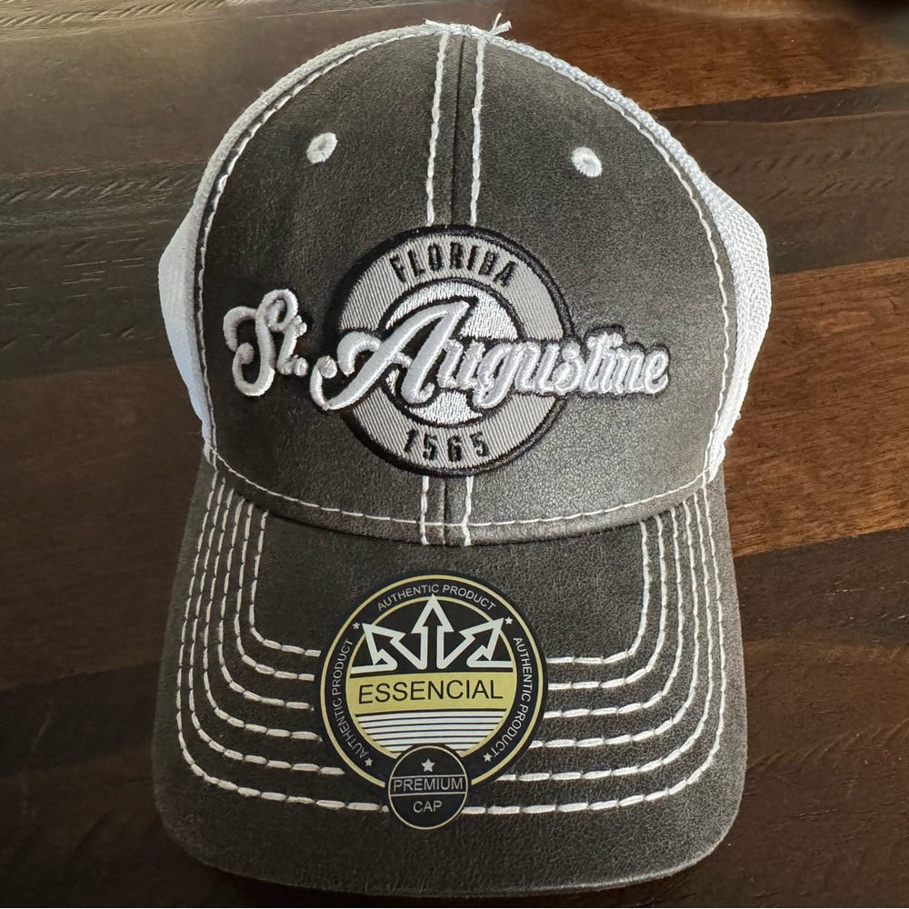 St. Augustine Baseball Cap in Grey and White
